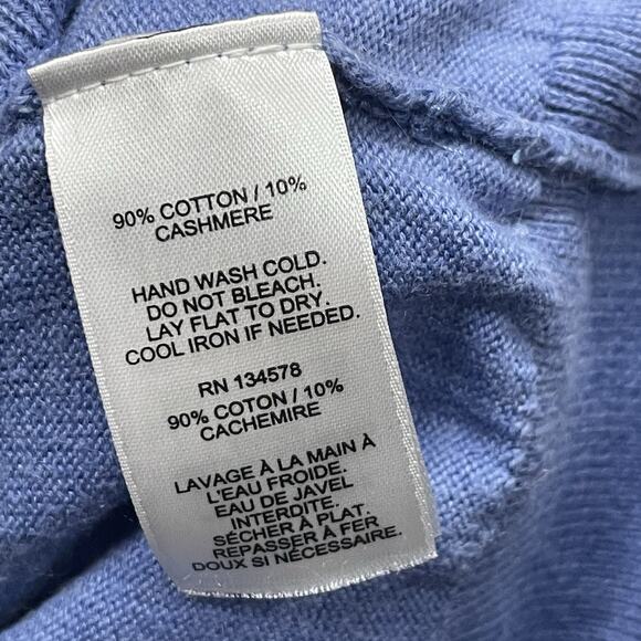 Vineyard Vines Sweater Mens XL Blue Thaxter Quarter Zip Cotton Cashmere Pullover - Picture 7 of 11